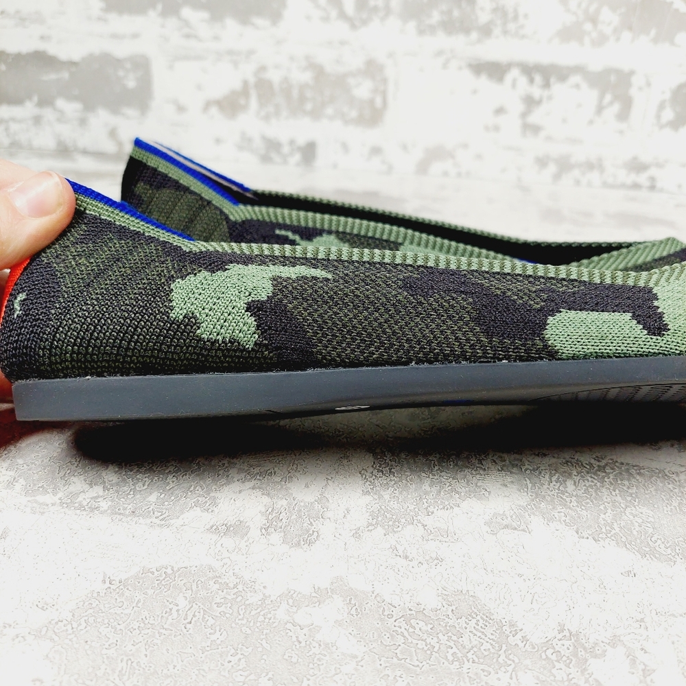 New Rothy’s The Point Olive Camo Slip On Ballet Flat Shoes W80 - Picture 5 of 10